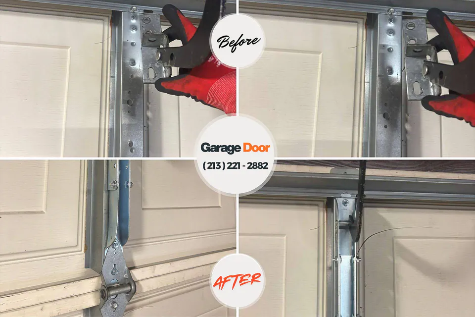 Before and after: garage door repair Tipton, IN